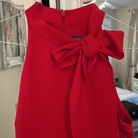 Vince Camuto Red Bow Neck Halter dress NWT - Picture 7 of 13